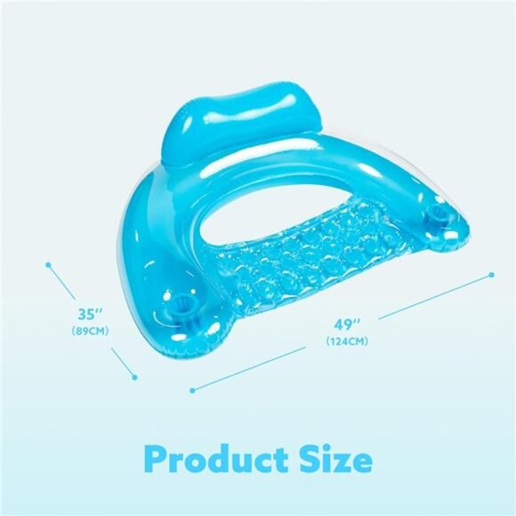 Inflatable Pool Floats Adult,2 Pack Pool Chairs with Cup Holders - Picture 6 of 8
